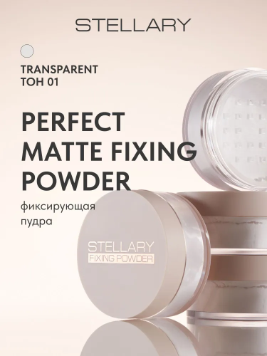Stellary Perfect matte fixing powder Фиксирующая пудра (01 Transperent)