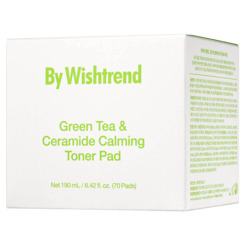 By Wishtrend Green Tea & Ceramide Calming Toner Pad Успокаивающие пэды с зелёным чаем и церамидами  (Комплектация: 70 шт. (190 мл))